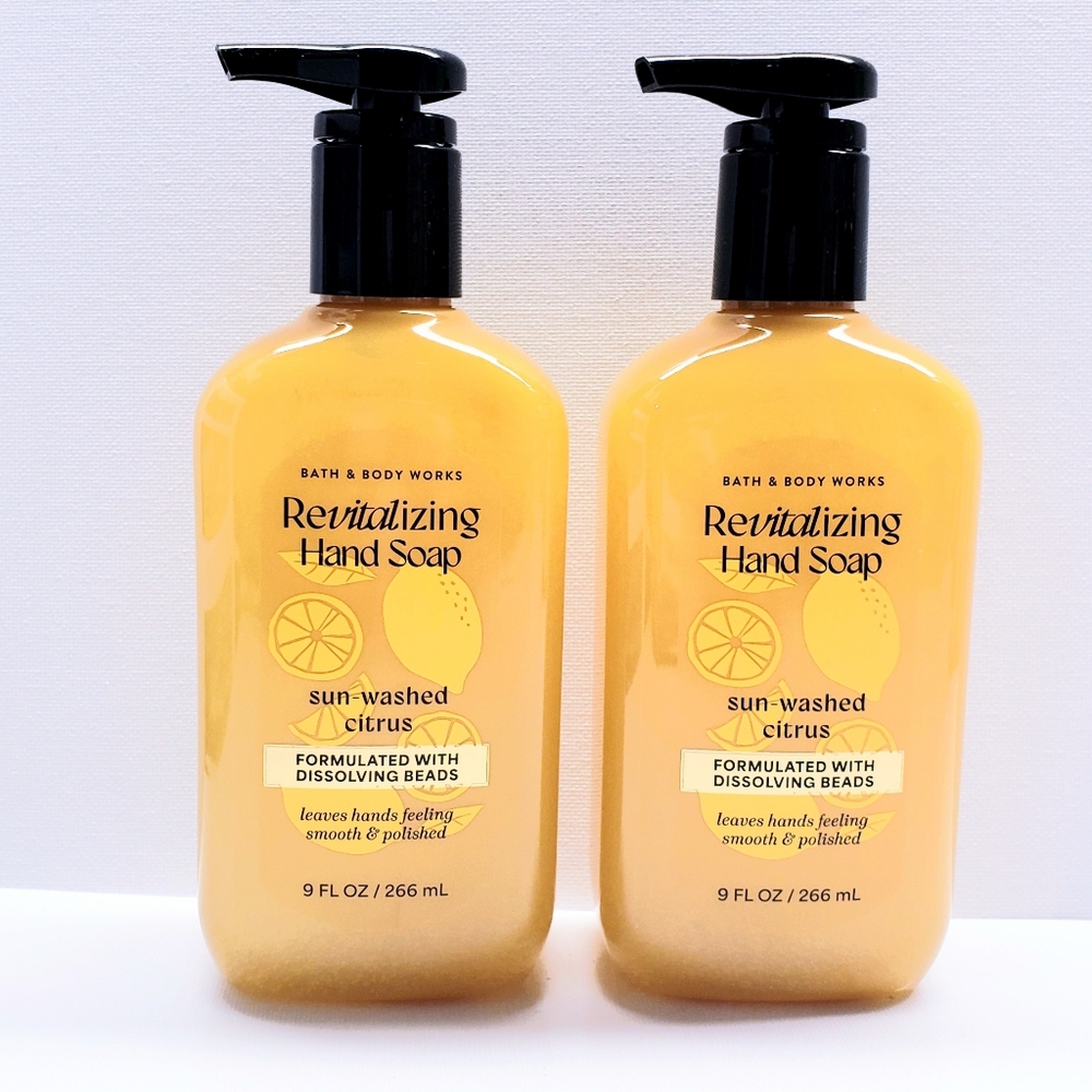 Bath & Body Works SUN-WASHED CITRUS Revitalizing Gel Hand Soap, 9 fl oz (2pcs)